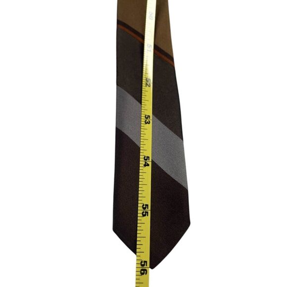 Vintage WOOLF BROTHERS COUNTESS MARA Tie Brown Gray and Copper Cream, Preowned - Picture 6 of 8